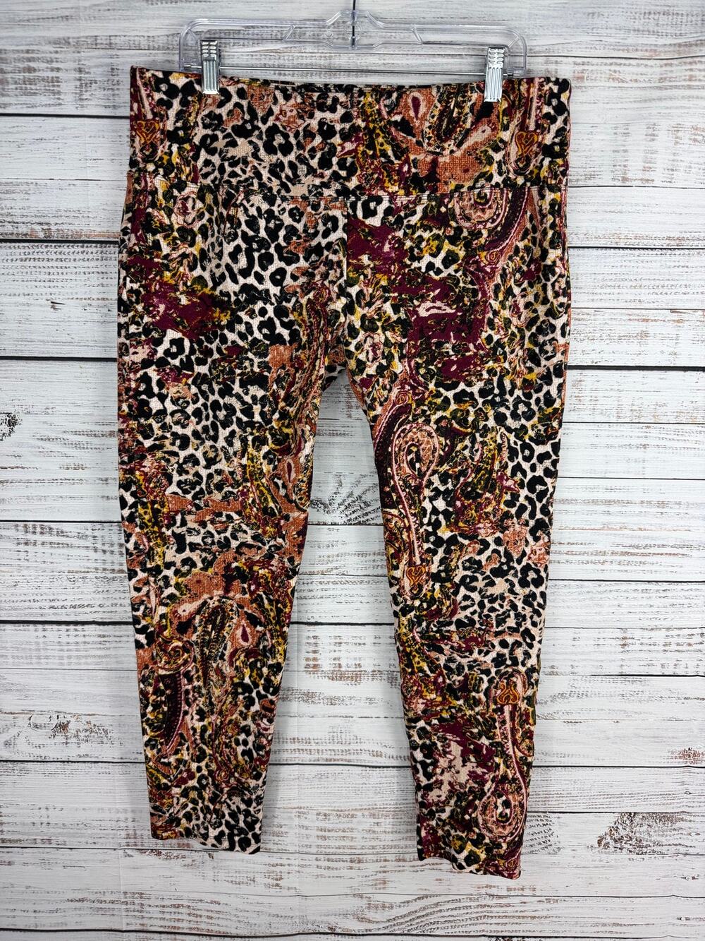 Slim-Sation Slimming Leggings Animal Print Mob Wife 80s XL Boho Paisley Casual